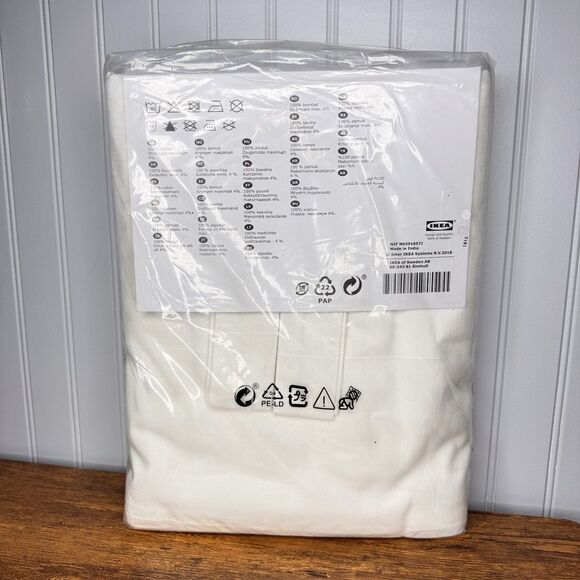 Ikea LENDA Curtains with tie backs 55x98" 1 pair white Cotton 301.119.78 - NEW - Picture 5 of 9